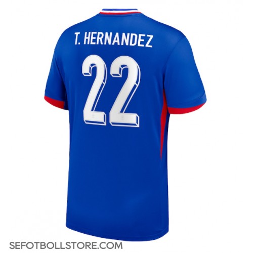 Frankrike Theo Hernandez #22 Replika Hemmatröja EM 2024 Kortärmad